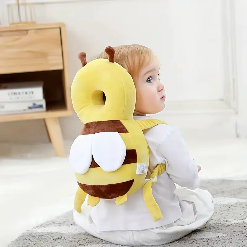 Oreiller de dos pour bébé, protection de tête, coussin Anti-chute, mignon abeille, coussin doux, protection de tête pour enfants, coussinets de sécurité pour la marche des tout-petits