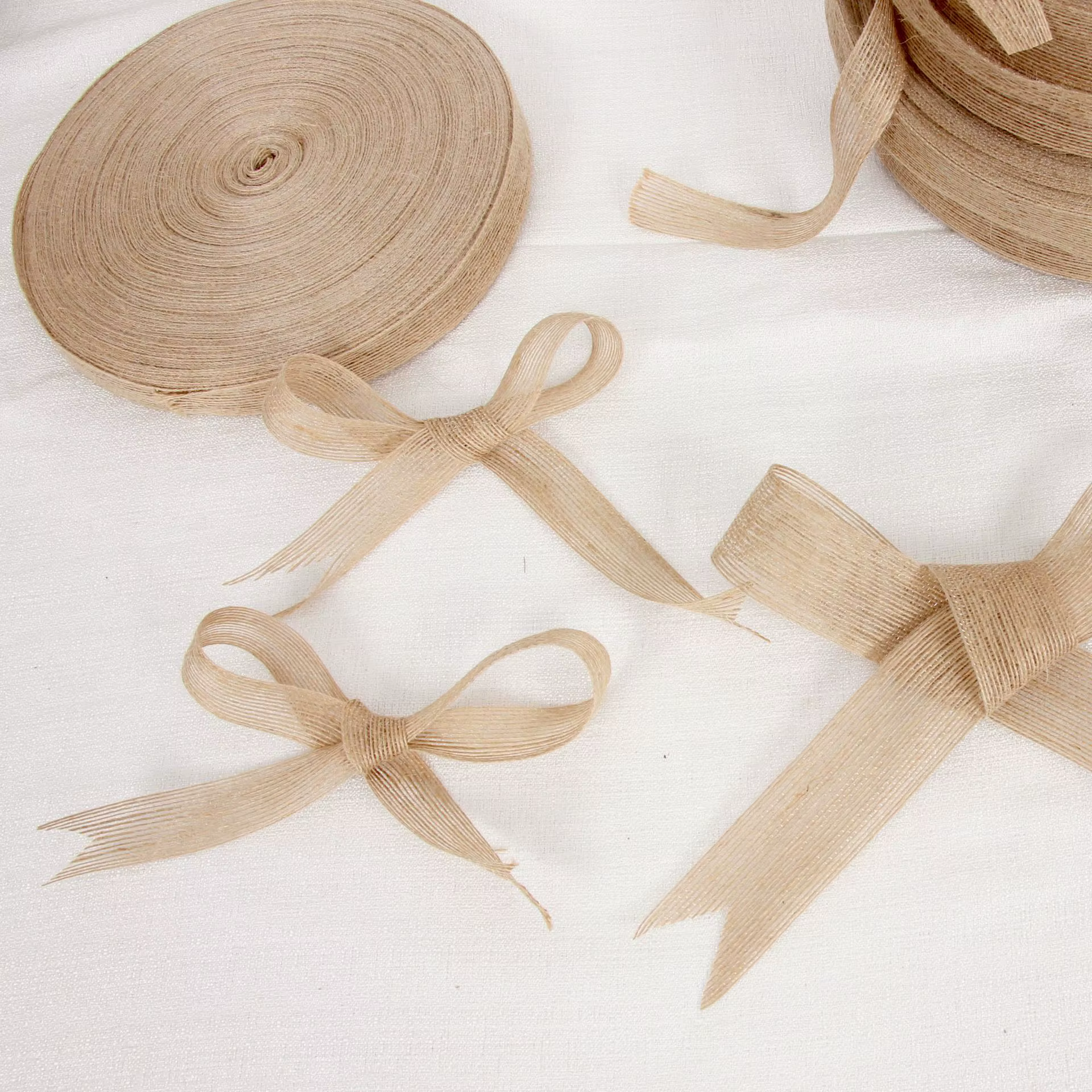 Ruban en toile de jute naturelle vintage