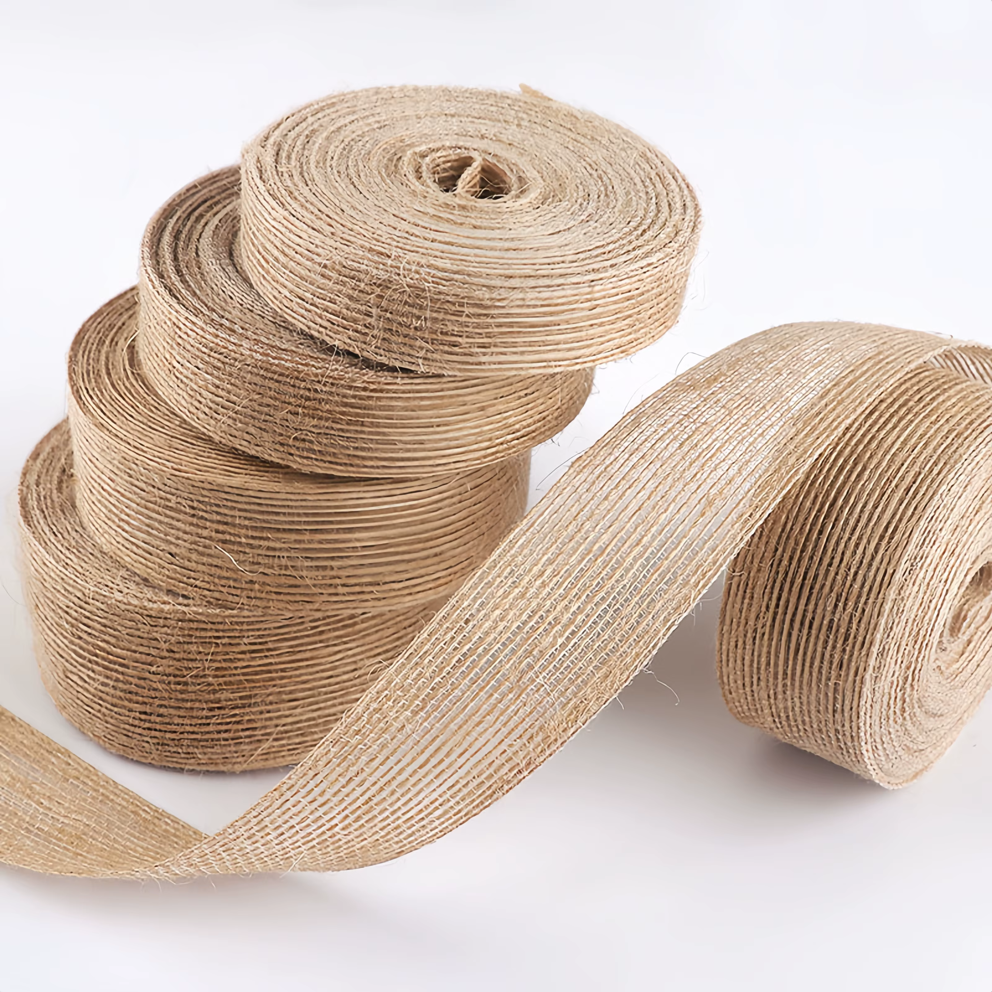Ruban en toile de jute naturelle vintage