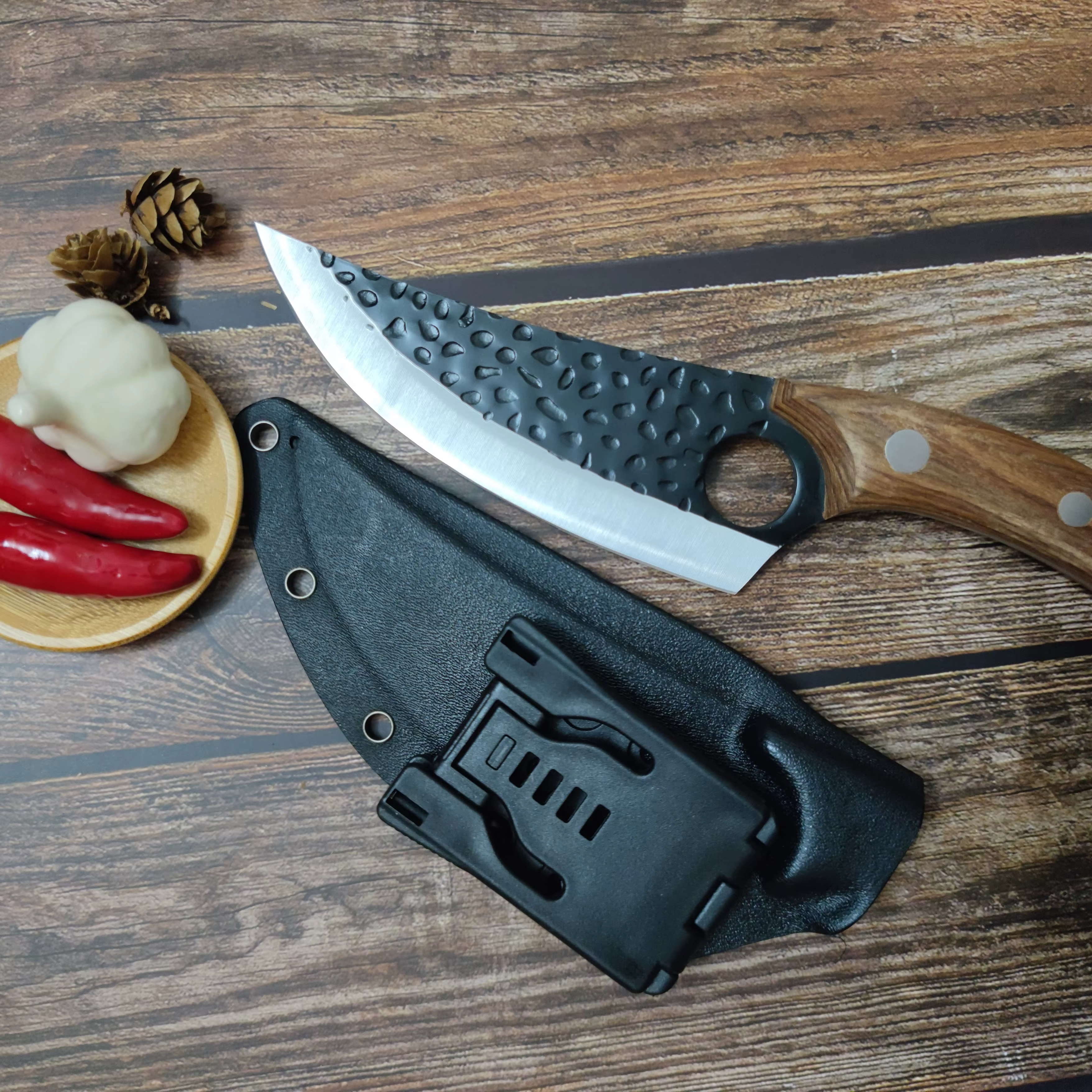 Couvercle de couteau en cuir de vache, couteau à désosser de cuisine, gaine en cuir, couteau de pêche, couteau à viande Kydex, protection de couteau de boucher en plein air