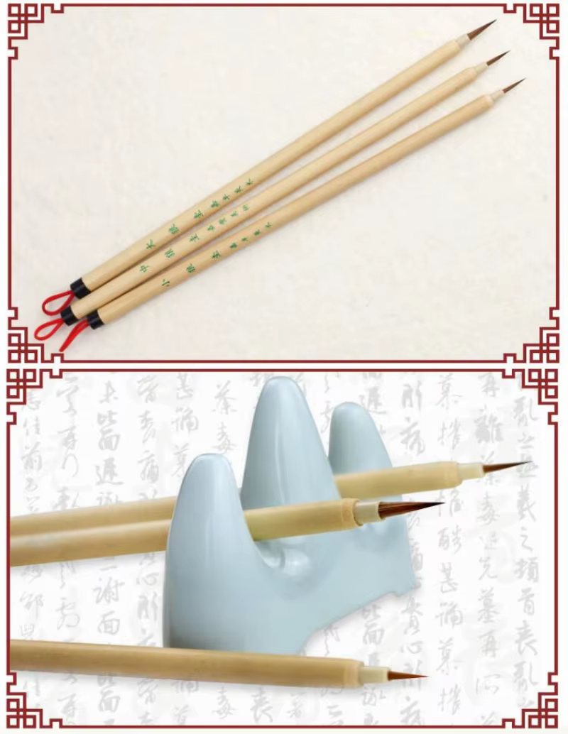 Pinceaux de calligraphie chinoise, peinture à l'huile d'interconnexion chinoise, pinceaux de ligne fine, stylo de ligne de crochet de cheveux de belette, écriture régulière de jetée