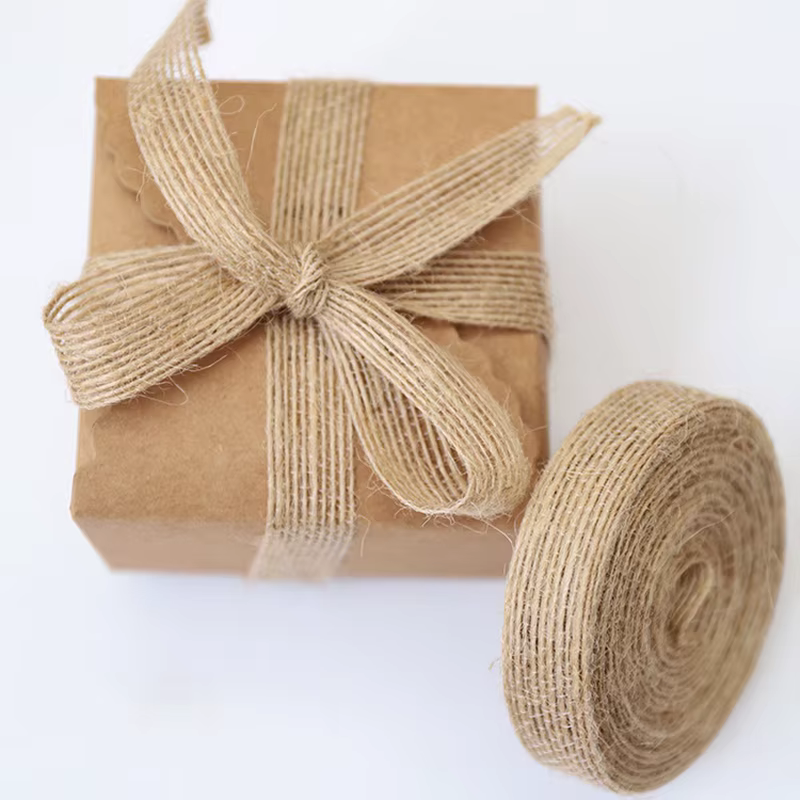 Ruban en toile de Jute Vintage naturel