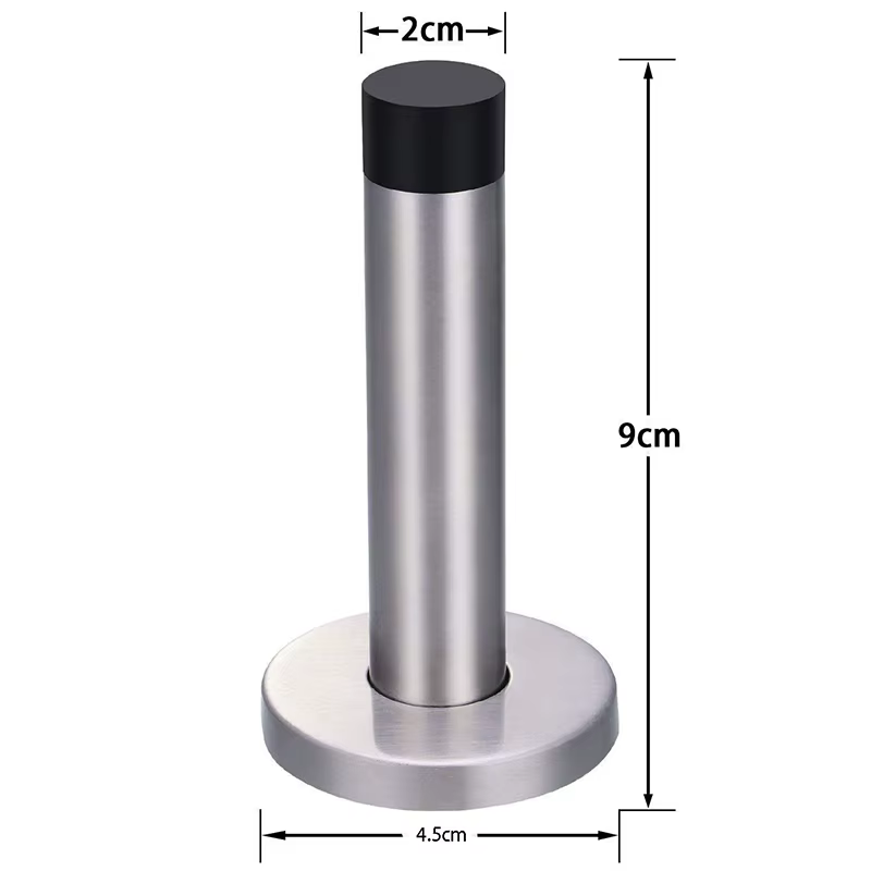 Butée de porte cylindrique en acier inoxydable 304 avec base large