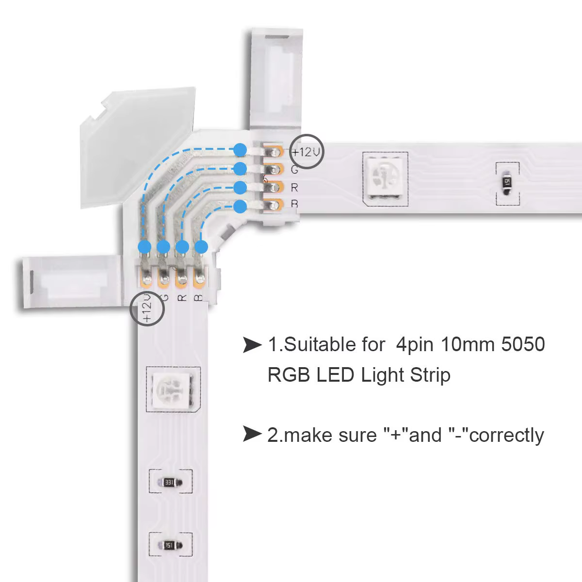 Connecteur d'angle LED RVB