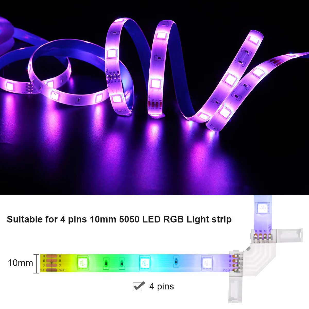 Connecteur d'angle LED RVB