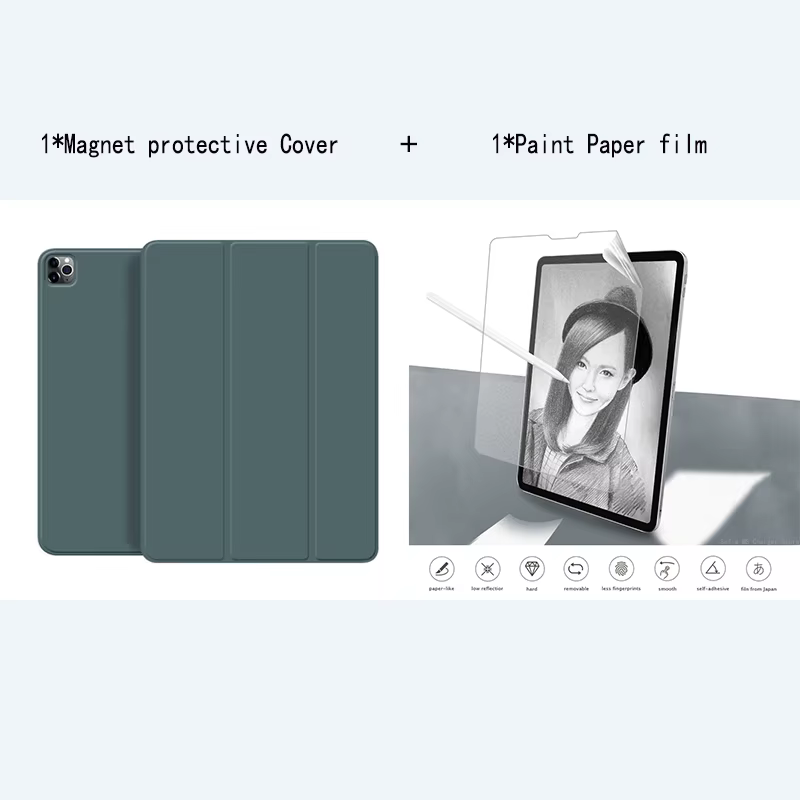 Support de tablette avec clip de protection pour iPad Pro 12.9, étui arrière magnétique Leic-fold pour iPad Air 5 Film, housse pour Pro 11 2022, 10th M2