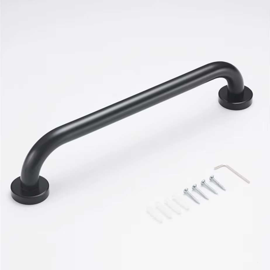 Barre d'appui antidérapante en aluminium noir/blanc pour salle de bain