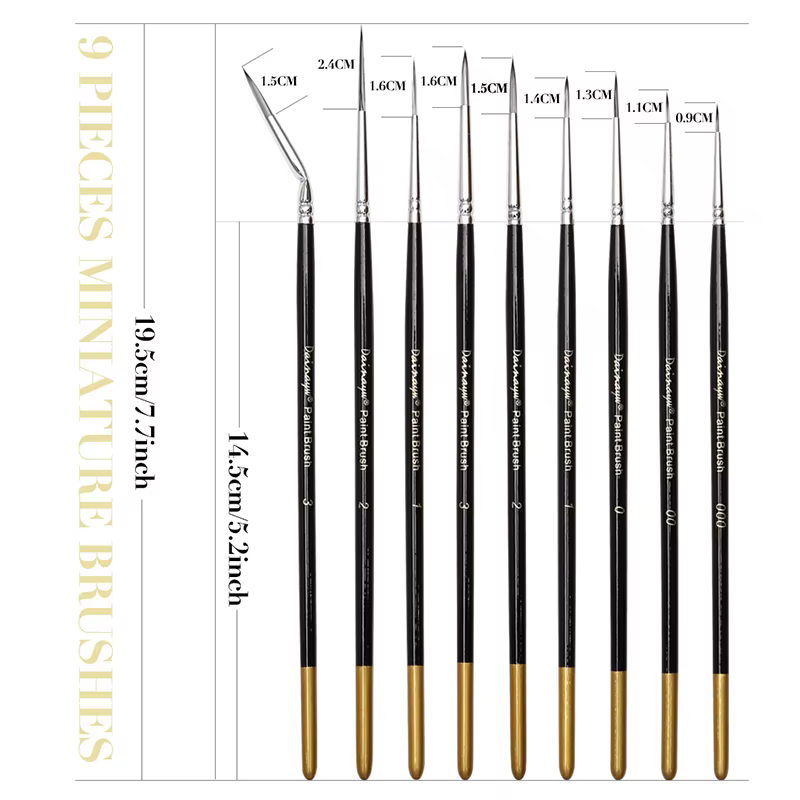 Dainayw Ensemble de pinceaux à peinture à détails fins – 9