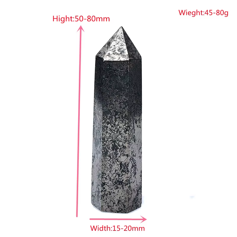 Pierre de guérison en hématite naturelle, pierre de guérison, pyrite d'obélisque, baguette à Quartz, beau ornement pour la décoration de la maison, pyramide en pierre énergétique
