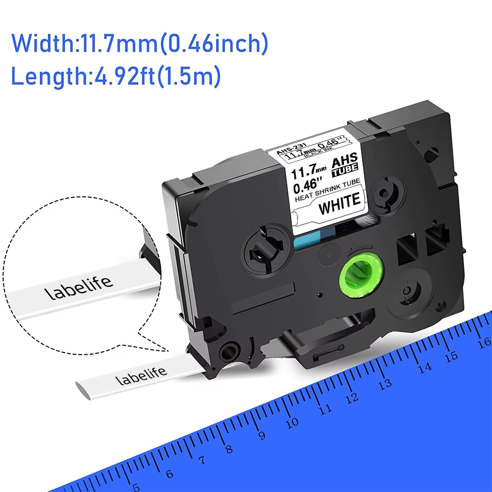 Compatible Brother Thermorétractable Tube Bande HSe-231 HSe-211 HSe-221 HSe-631 pour P-touch PT-E550W E300 E500 Execute Wcredible P900 P950W 7600