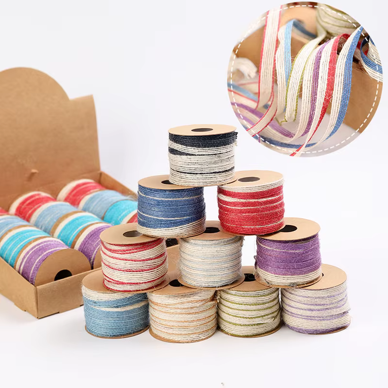 Ruban en Toile de Jute Vintage Naturelle de 5 Mètres et 10mm
