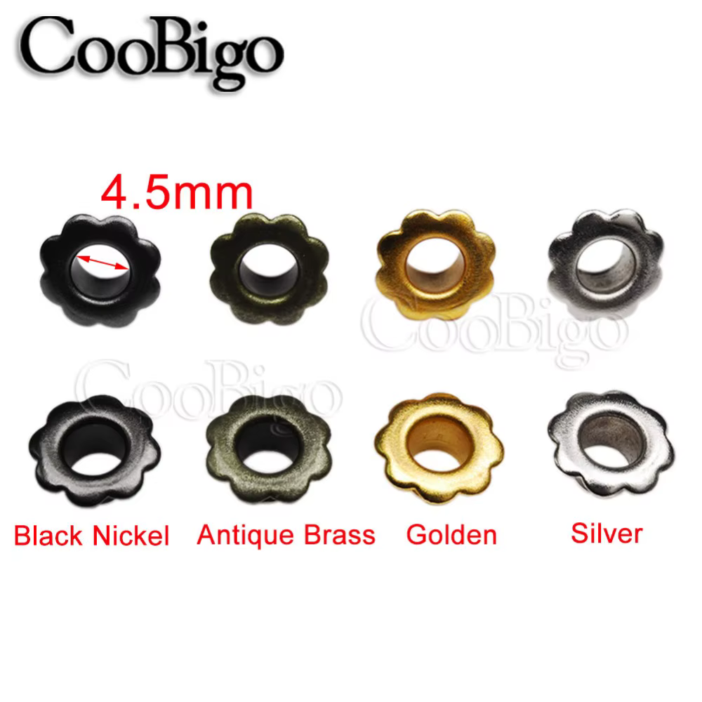 Oeillet métal œillets floraux pour Scrapbooking rideaux vêtements ceinture chaussures cuir couture bricolage artisanat accessoires 4.5mm 200 pièces