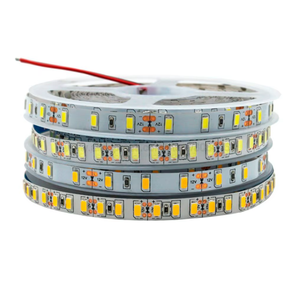 Bande lumineuse flexible à LED, 12V, 5m, 5630 5730, étanche IP20, IP65, blanc chaud/froid, rouge/vert/bleu, 4000K, 60LED/m ou 120LED/m