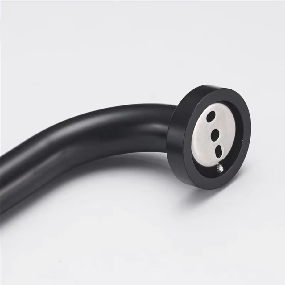 Barre d'appui antidérapante en aluminium noir/blanc pour salle de bain