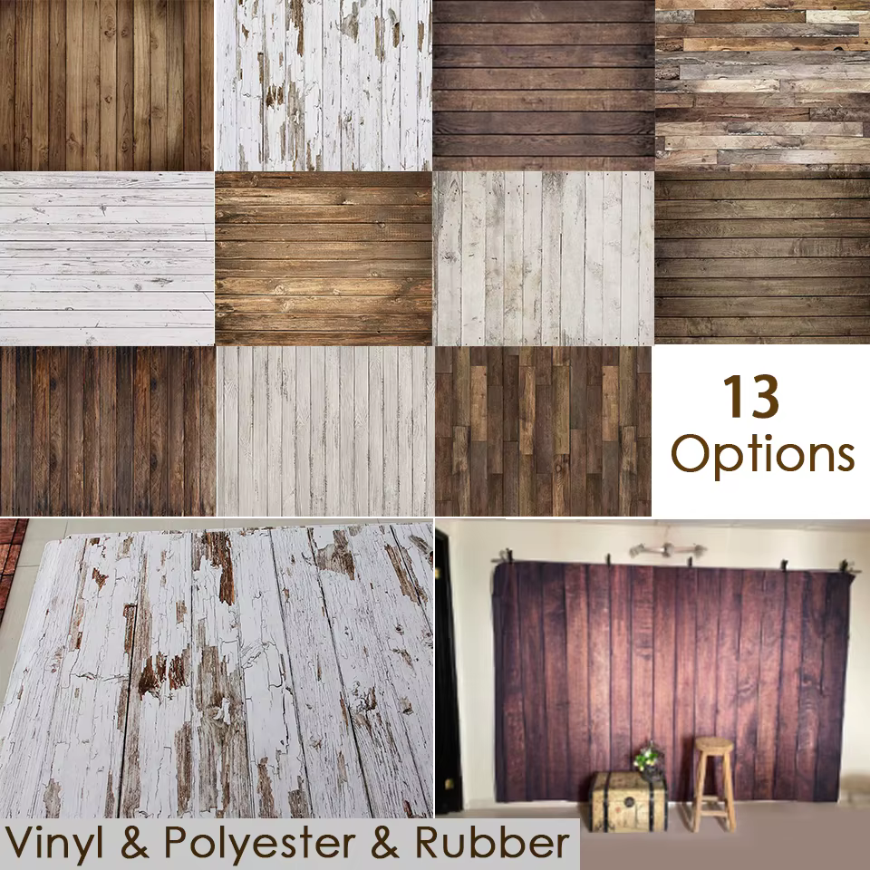Vinyle et Poly et caoutchouc plancher Photo fond sol imprimé Vintage bois nouveau-né toile