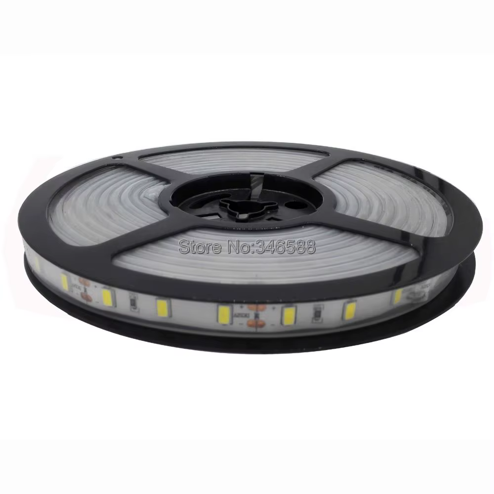Bande lumineuse flexible à LED, 12V, 5m, 5630 5730, étanche IP20, IP65, blanc chaud/froid, rouge/vert/bleu, 4000K, 60LED/m ou 120LED/m