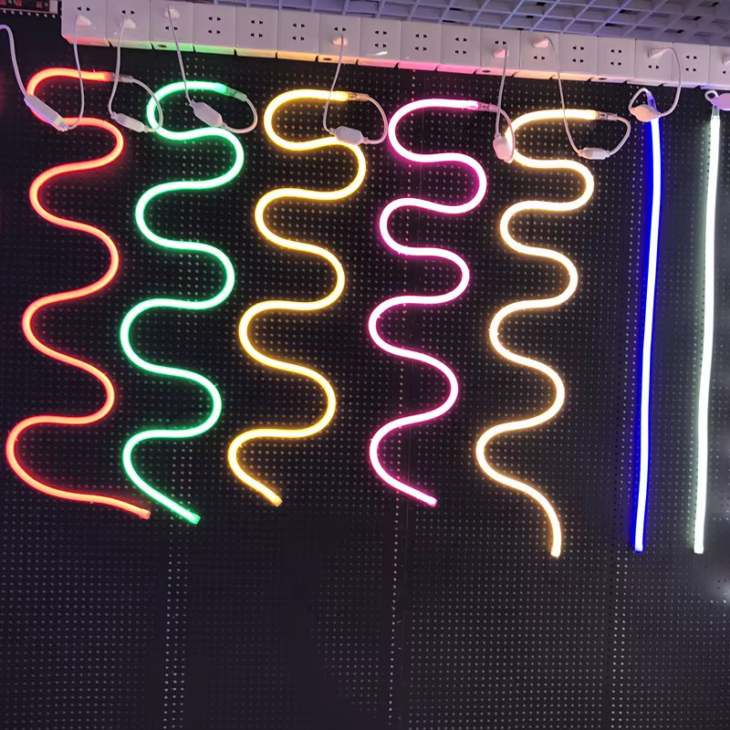 Bande lumineuse fluo LED ronde, 14mm, 360 diodes/m, AC220/DC12V UL, flexible, étanche IP68, éclairage extérieur, 5m, 10m, 50m