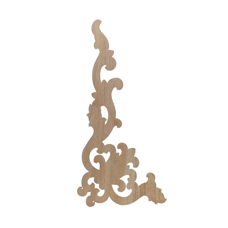 Bois sculpté coin Onlay Applique cadre porte décorer portes murales meubles décoratifs modernes 20X10CM Figurines