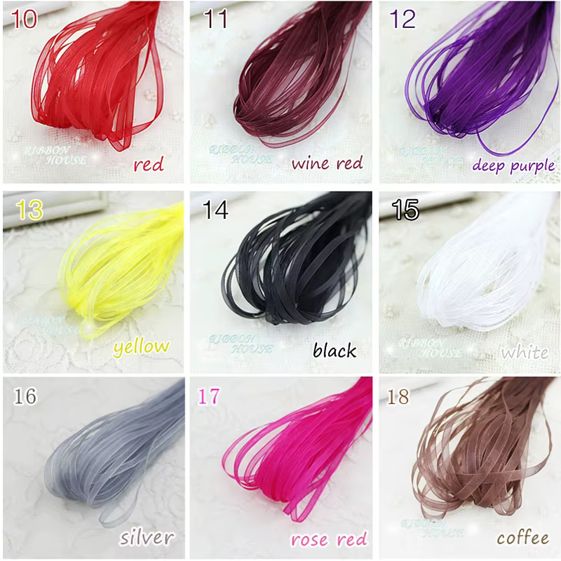 (40 mètres/lot) Rubans en organza de 3 mm
