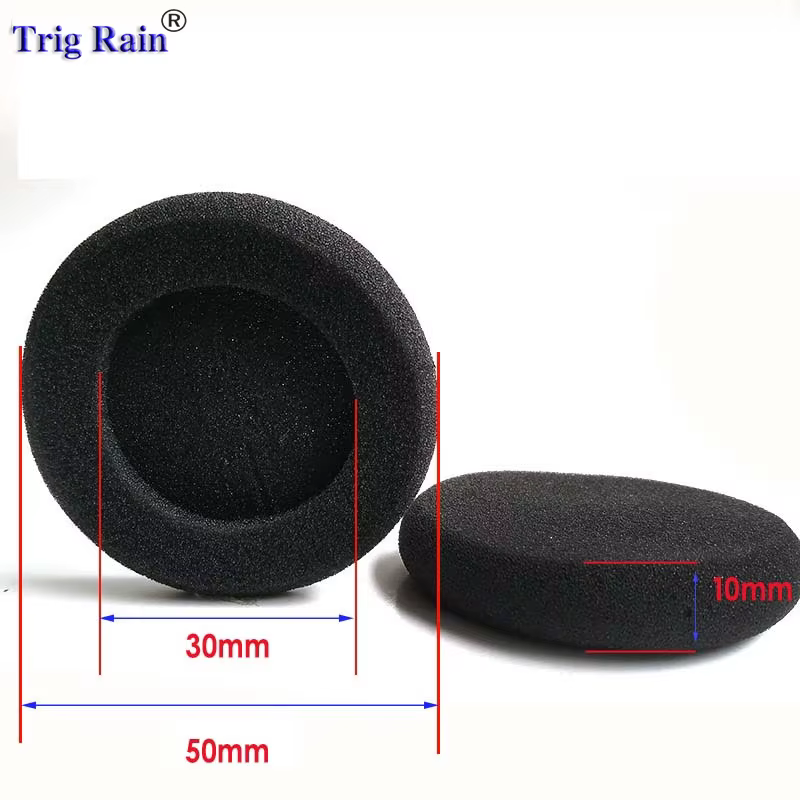 Coussinets d'oreille en mousse épaissie pour casque, éponge, housses de coussins de remplacement, étui pour écouteurs, 35mm, 40mm, 50mm, 55mm, 60mm, 70mm, 80mm