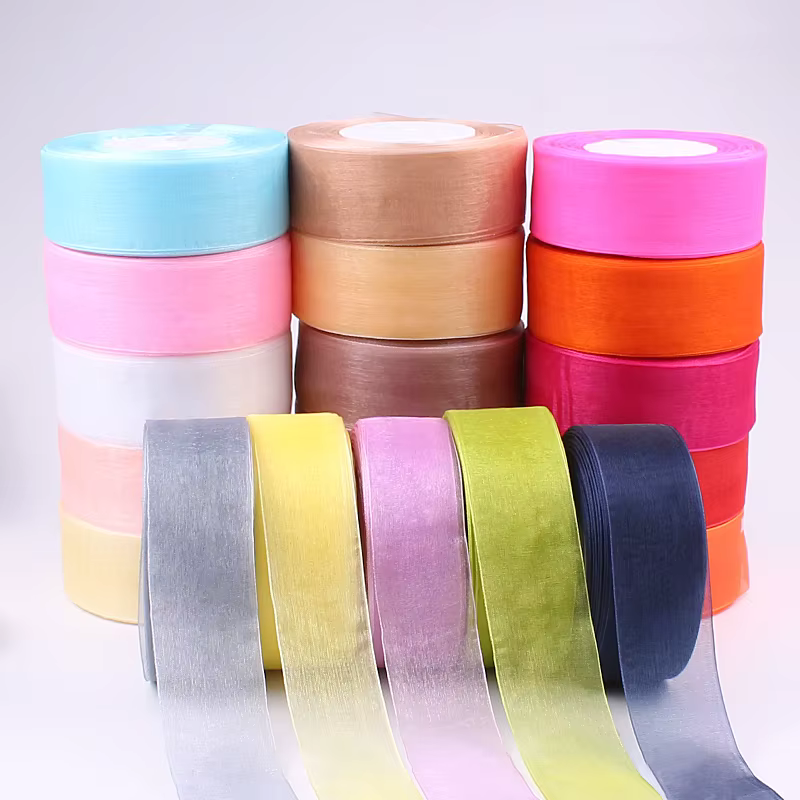 (50 yards/rouleau) Ruban en organza 12/15/20/25/40 mm