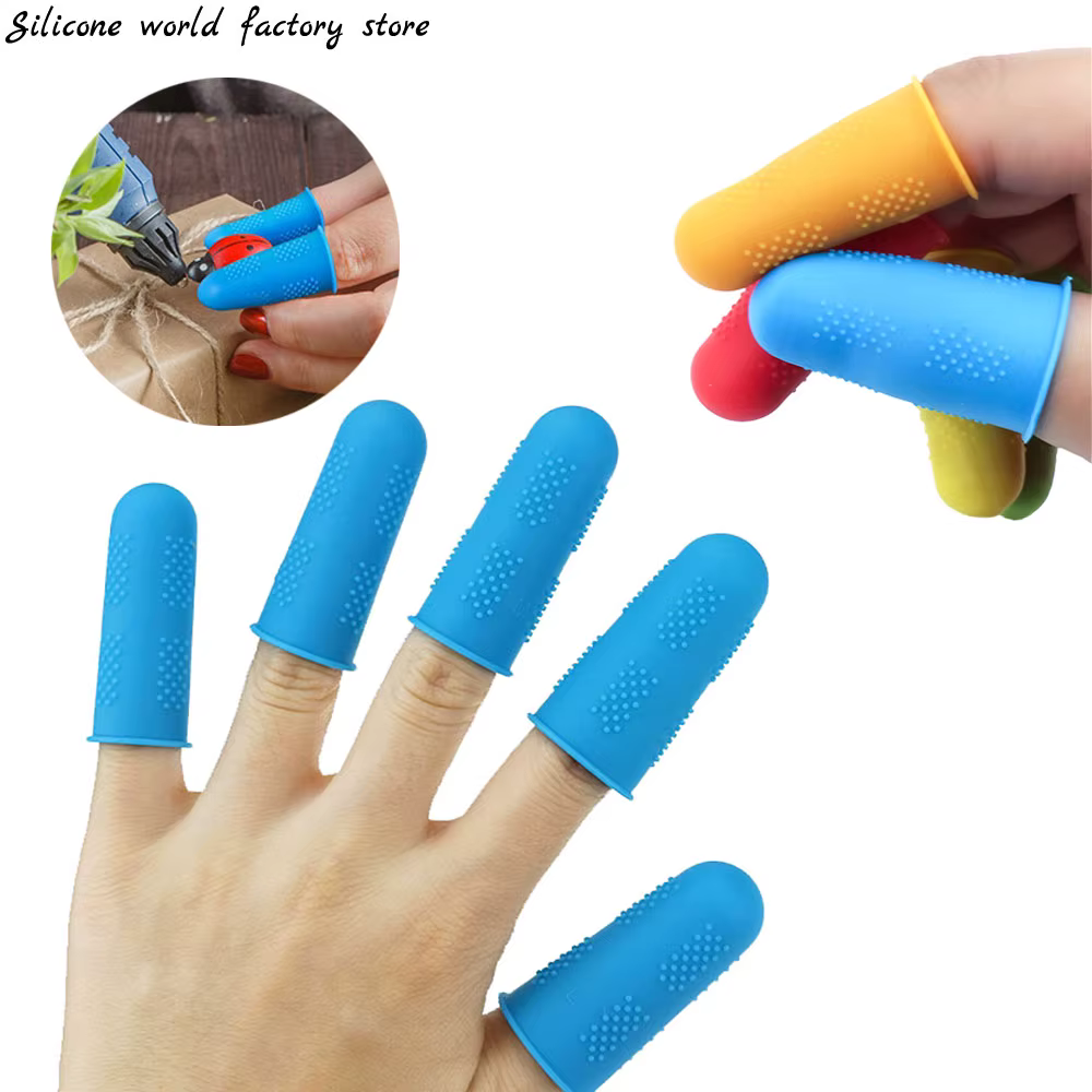 Silicone World – manchon de protection pour doigts en silicone, 5 pièces, anti-coupure, résistant à la chaleur, antidérapant, pour outils de cuisine