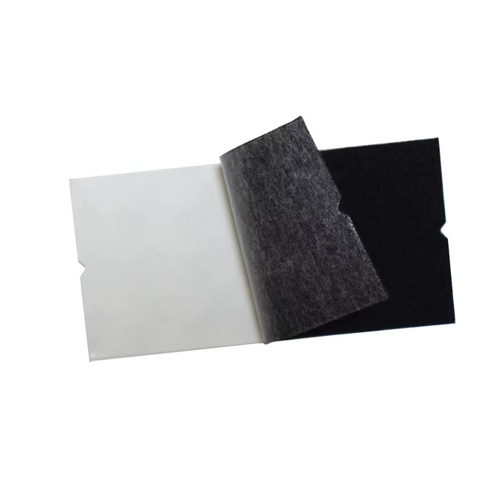 Grattoir rond de voiture en feutre de tissu noir avec colle auto-arina