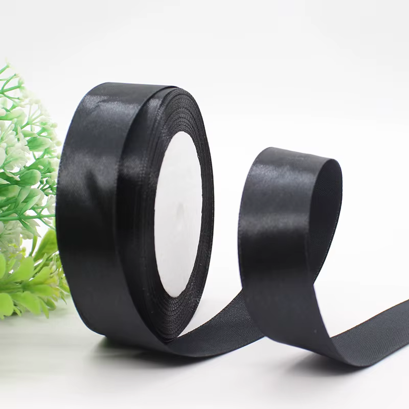Rubans en Satin noir de 25Yards