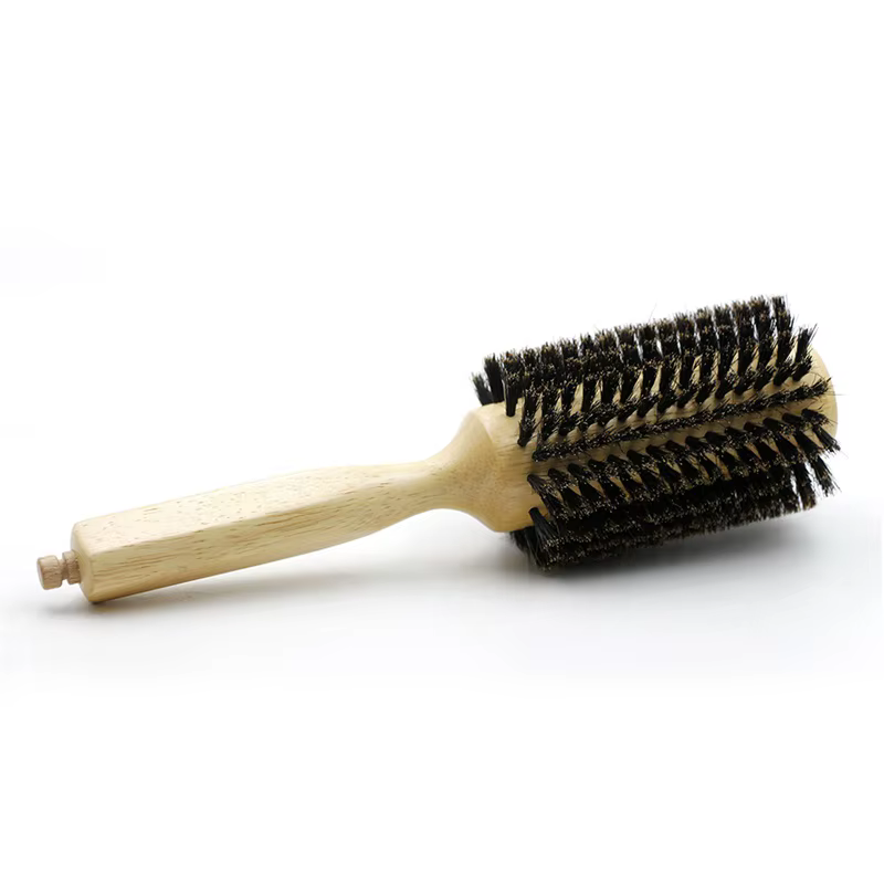 6 tailles manche en bois poils de sanglier brosse ronde queue amovible professionnel Salon de coiffure