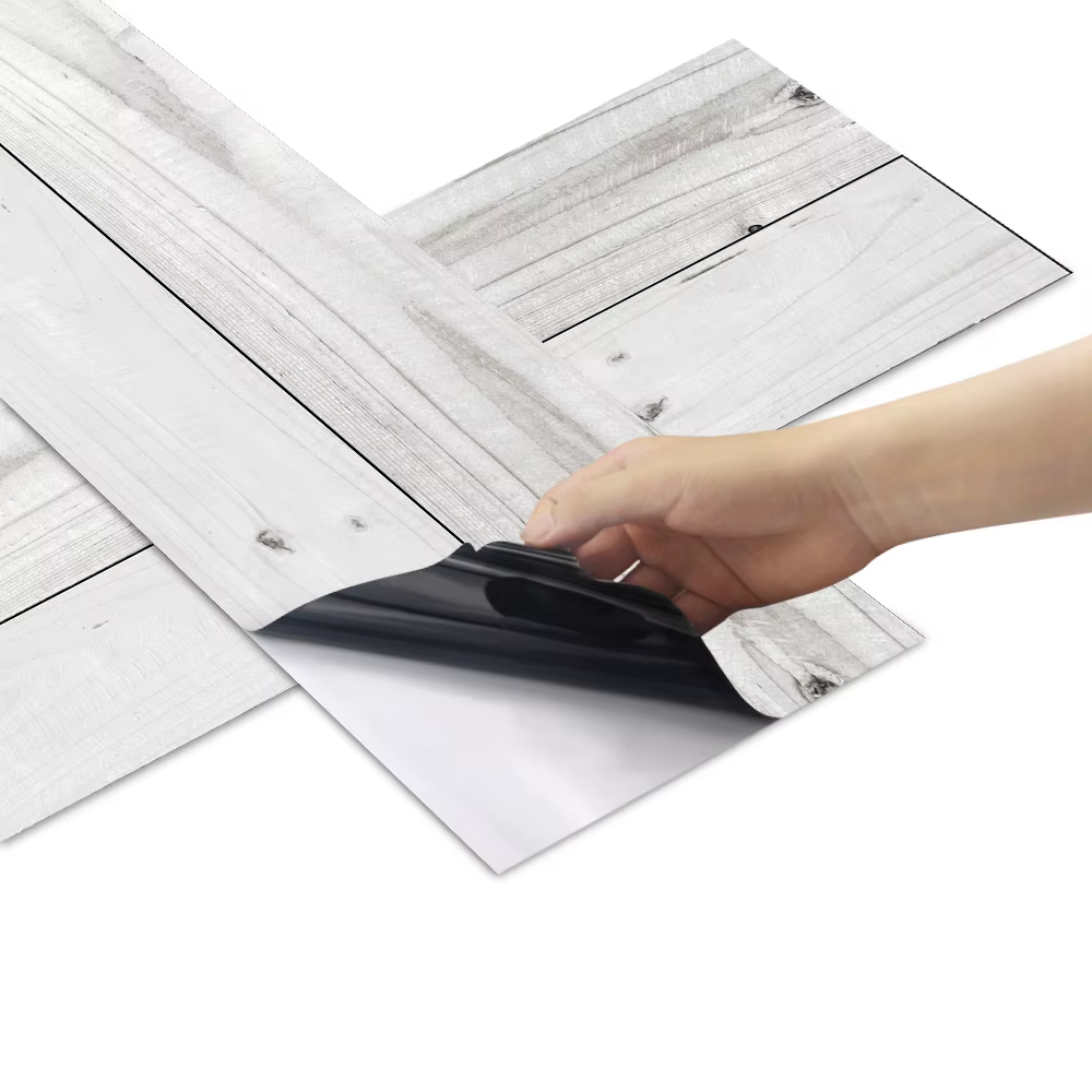 Rouleau de papier peint auto-adhésif en bois et vinyle