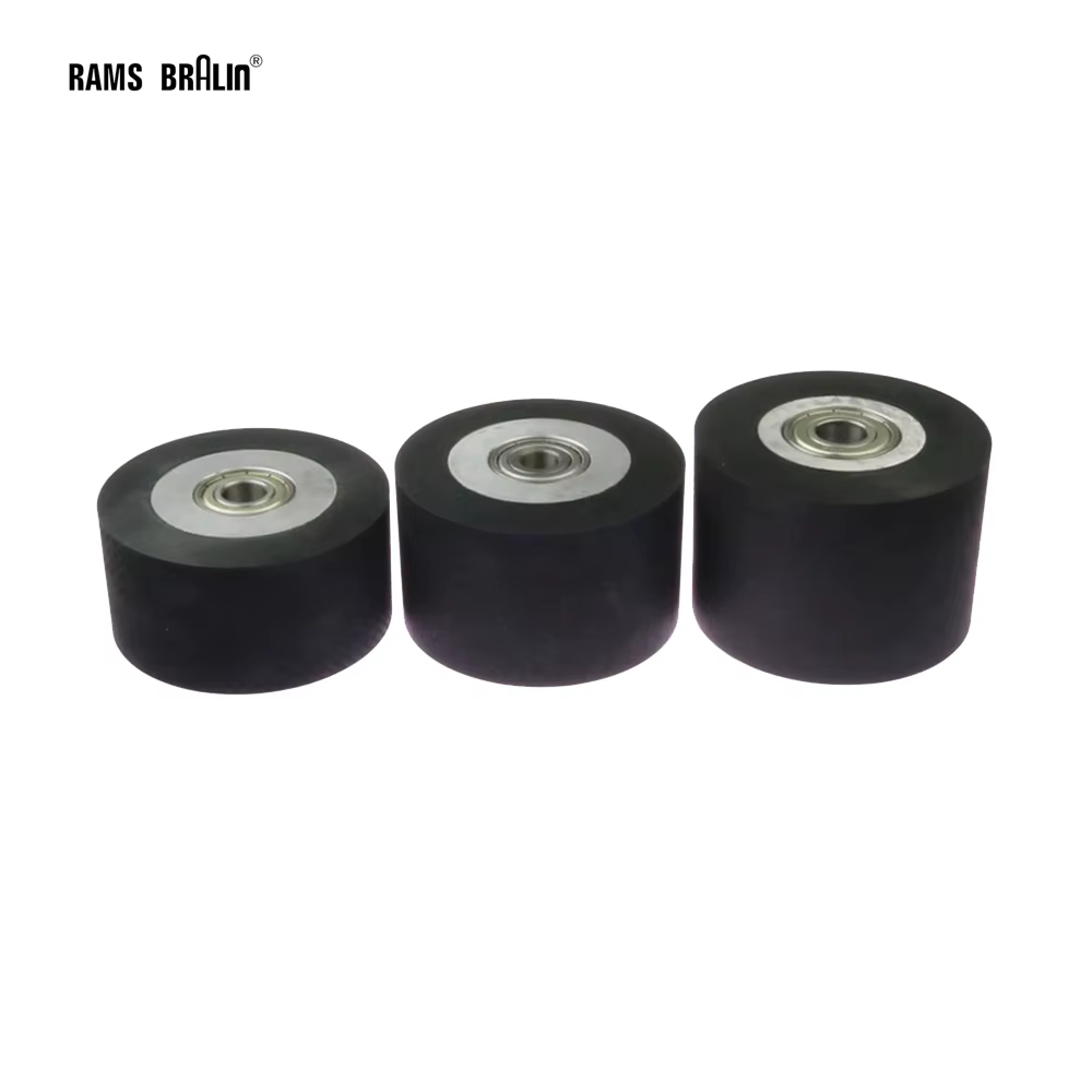 100*50mm/60mm/70mm Surface lisse rouleau en caoutchouc meuleuse à bande roue support tendeur