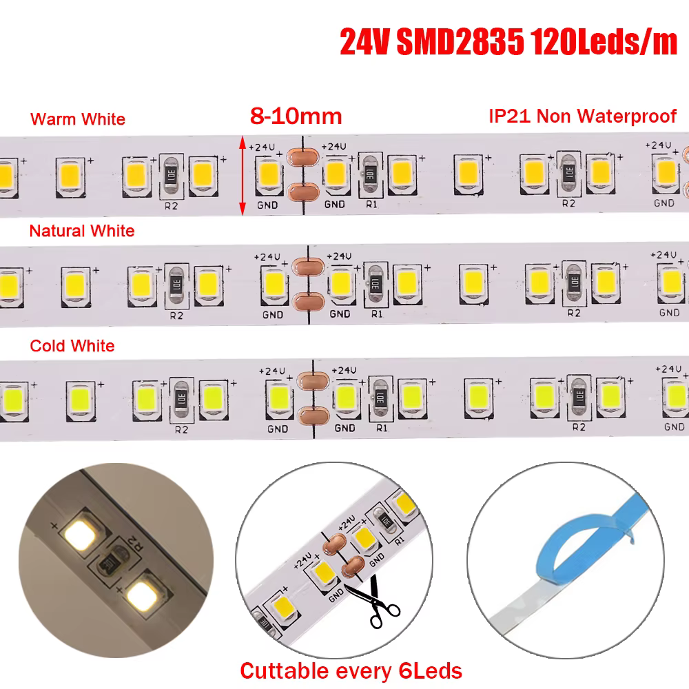 Bande LED SMD2835 12V 24V 5m 10m 15m 20m