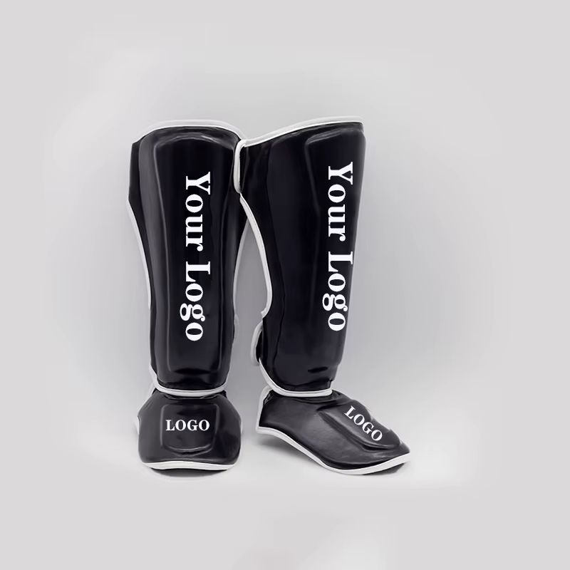 Leggings de protection en cuir PU pour la gastronomie thaïlandaise, protège-tibia, protection épaisse MMA, soutien de rinçage, logo personnalisé