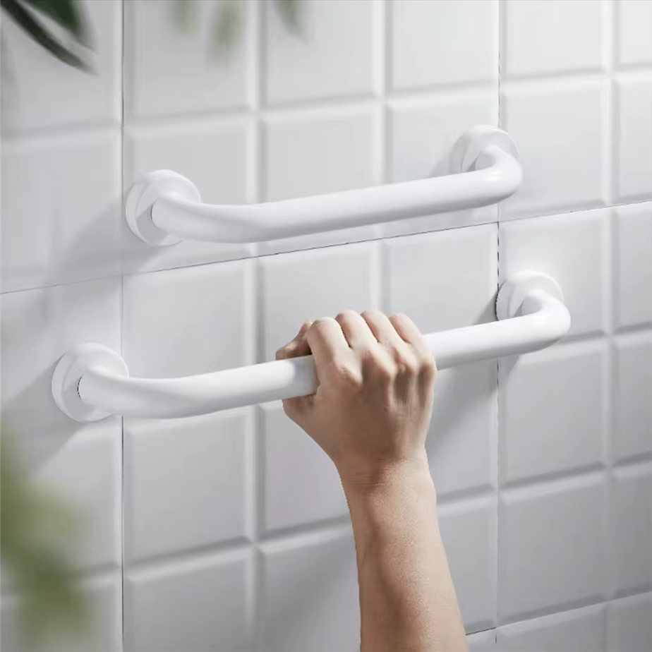 Barre d'appui antidérapante en aluminium noir/blanc pour salle de bain