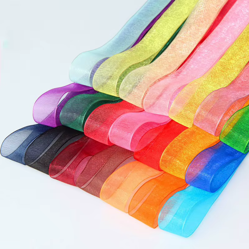 (50 yards/rouleau) Ruban en organza 12/15/20/25/40 mm