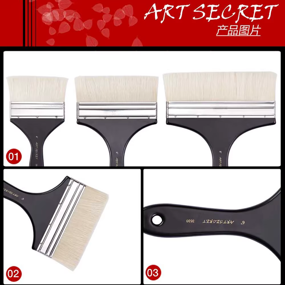 Artsecret – peinture à l'huile avec gros pinceau 3530 poils épais