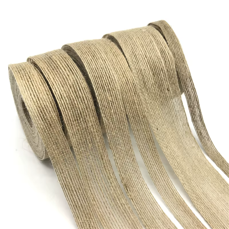 Ruban en toile de Jute Vintage naturel