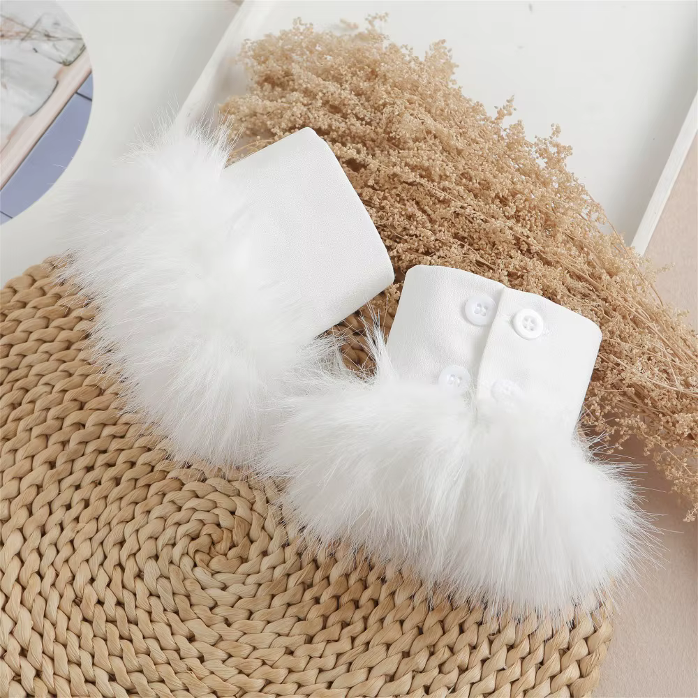 Poignets détachables à la mode pour femmes, longs poignets en peluche blancs/noirs, automne hiver, poignets chauds coupe-vent