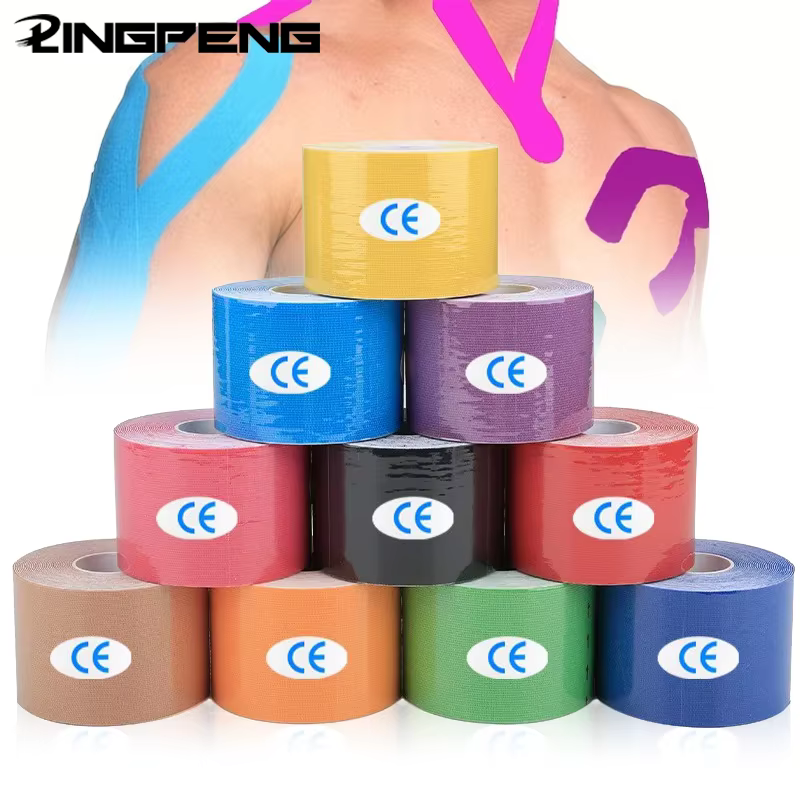 Bande autocollante de kinésiologie imperméable pour sport, Bandage athlétique, protection de récupération musculaire, cerclage, soulagement de la douleur, Tennis, gymnastique