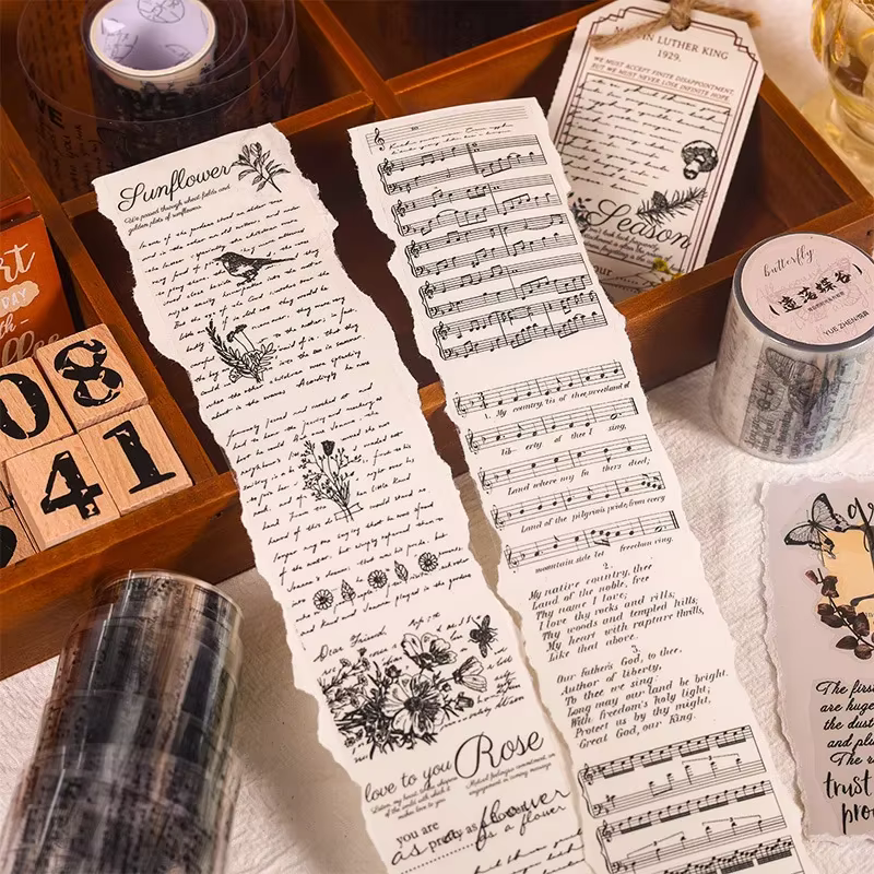 Journamm 50mm * 3m lettres Vintage bandes PET bricolage Scrapbooking planificateurs décor Journal indésirable étanche