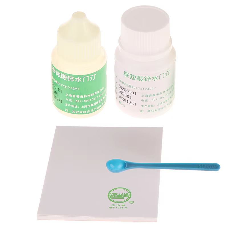 Liquide de ciment de Polycarboxylate de Zinc de 15ml + 30g de poudre