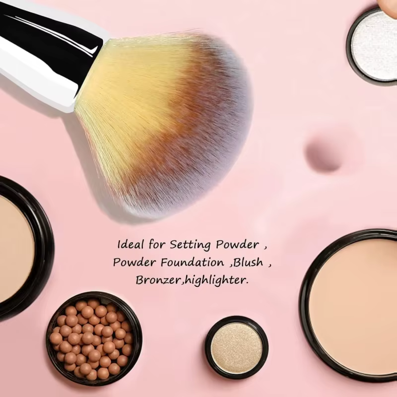 Grande brosse à poudre synthétique ultra-douce, pour maquillage liquide, crème et poudre