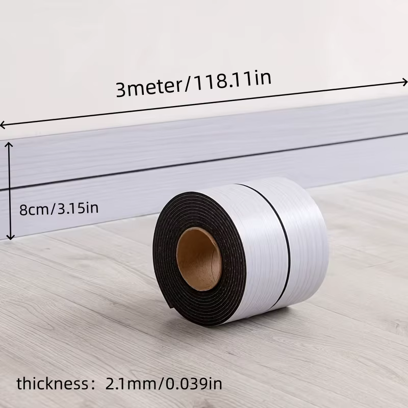 1 rouleau d'autocollant mural auto-adhésif en PVC imitation grain de bois
