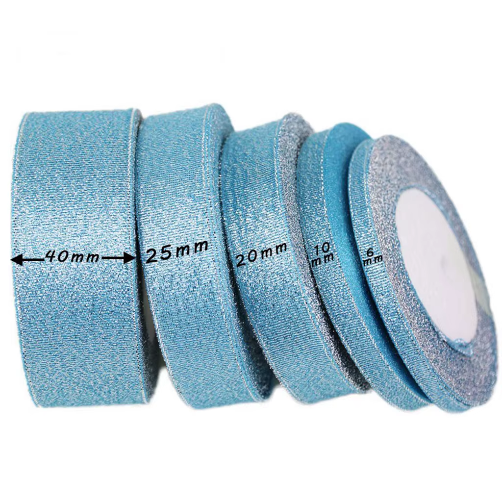 (25 Yards/Lot) Ruban en polyester bleu ciel