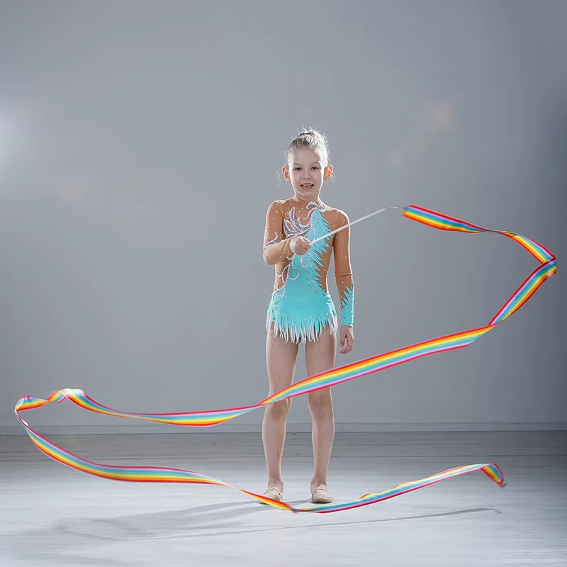 12 pièces rubans de danse rythmique ruban de gymnastique banderoles de danse bâton virevoltant pour danse artistique gymnastique enfants spectacle de talents