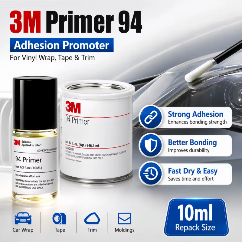 Primaire 3M 94 Promoteur d'adhérence 10ml Reconditionné pour une liaison forte sur film de protection automobile