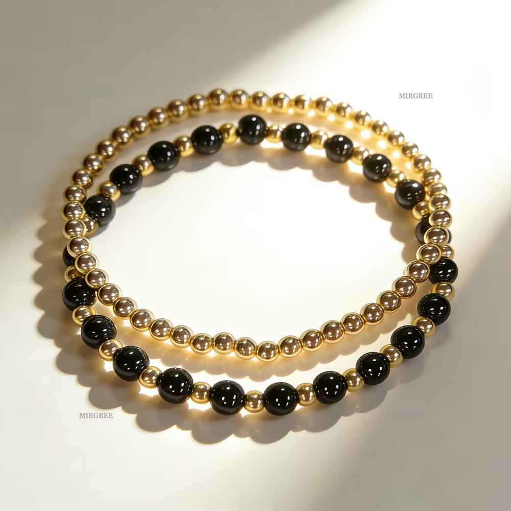 Bracelet en hématite perlé, style bohème, unisexe pour un usage quotidien décontracté, cadeau idéal pour les fêtes et les anniversaires
