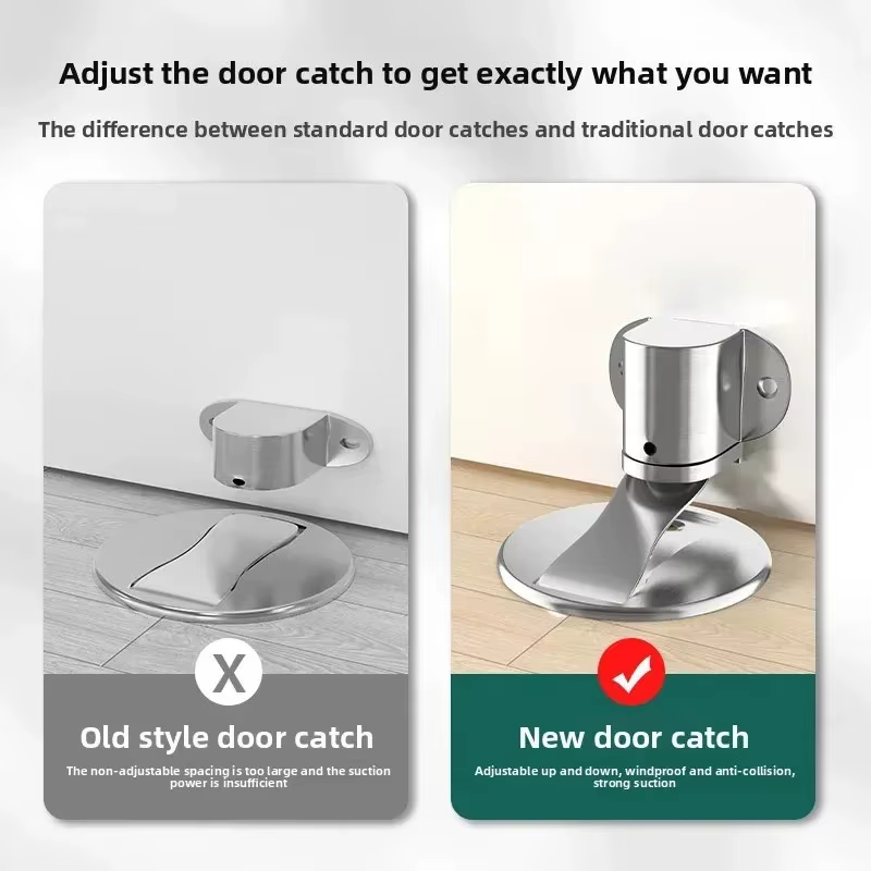 Butée de porte en acier inoxydable sans perforation