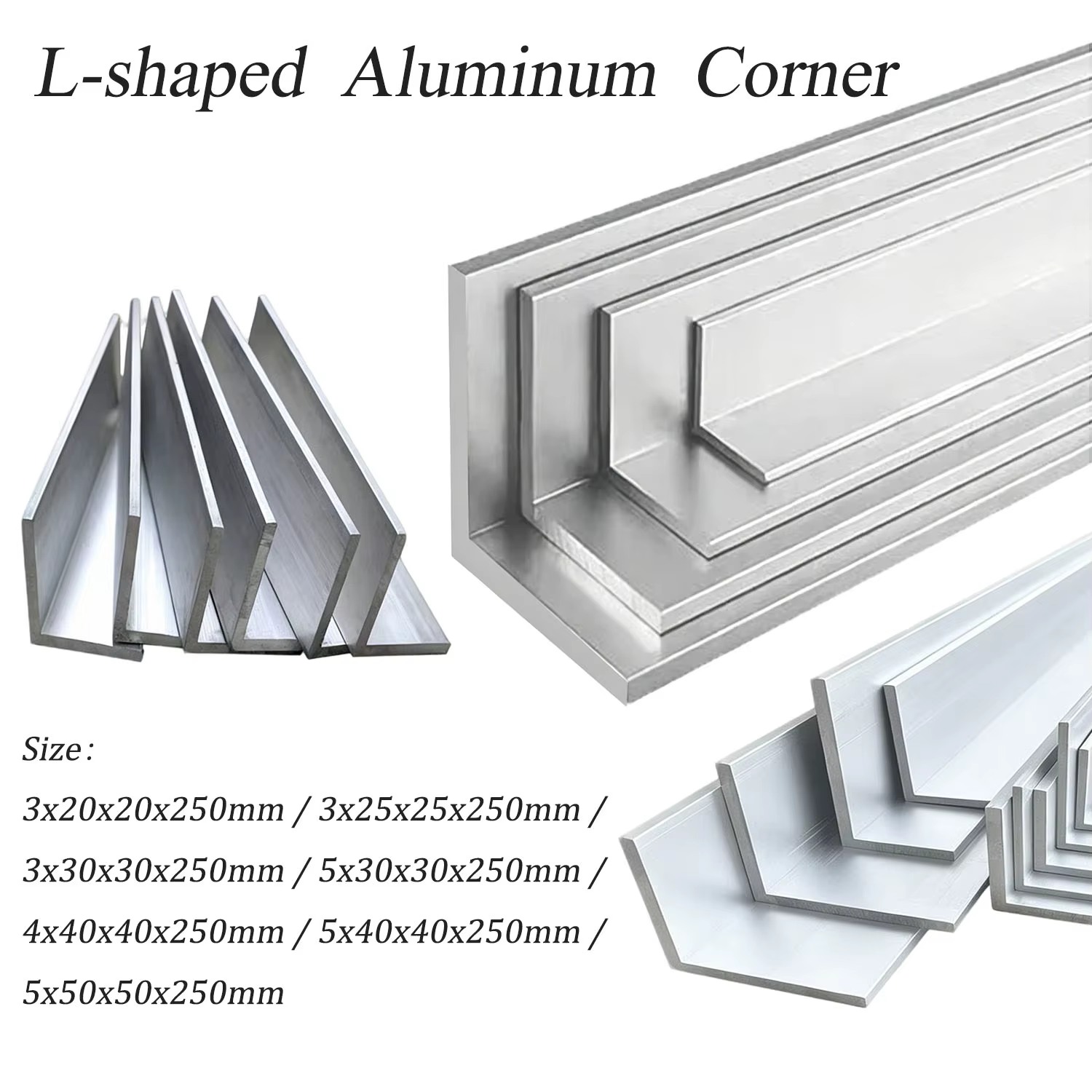 Profilé en aluminium 6061 à angle droit 20x20 25x25 30x30 40x40 50x50MM
