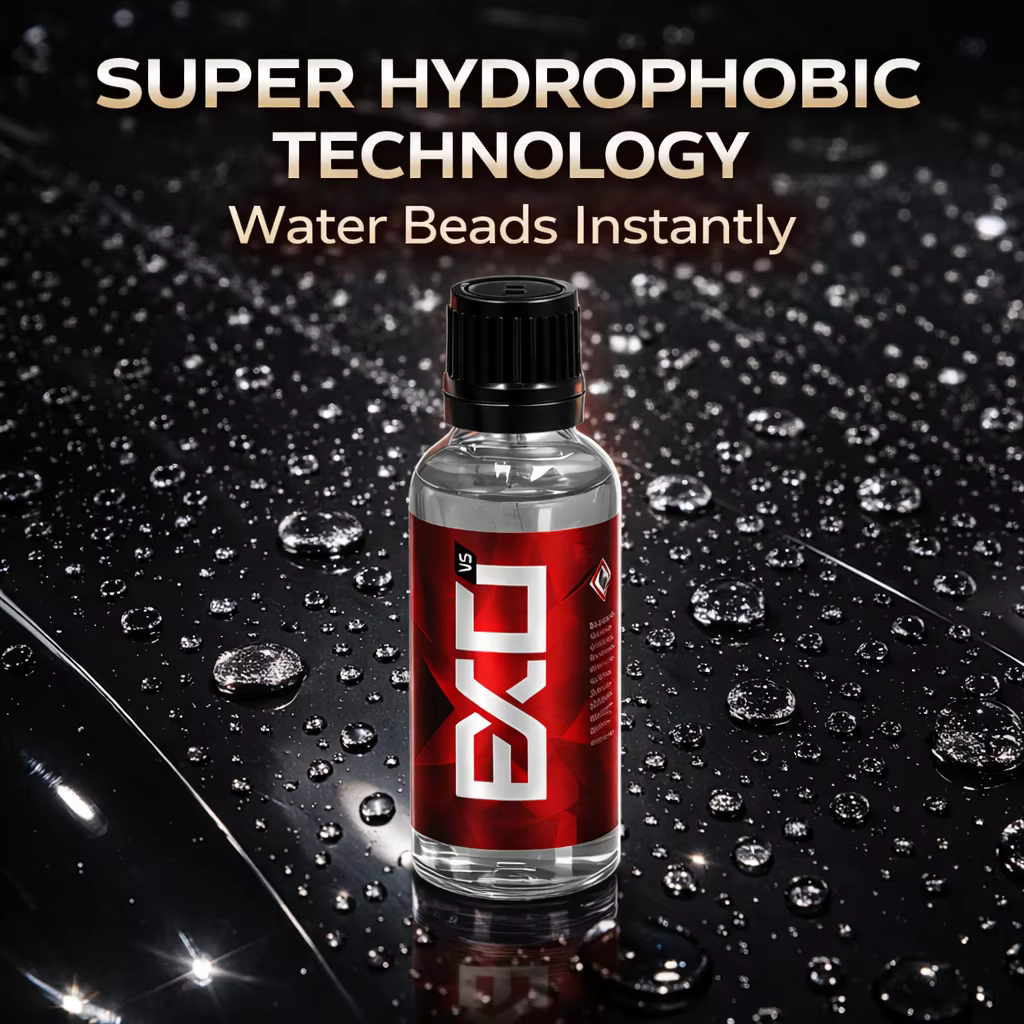 EXO Revêtement Hydrophobe Ultra Durable V5 Protégez Votre Peinture Ajoutez de la Brillance Éloignez les Contaminants Éliminez les Taches d'Eau
